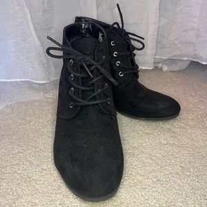 Black Wedge Ankle Boots